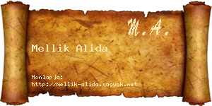 Mellik Alida névjegykártya